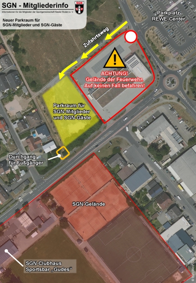 Neuer Parkraum für SGN-Mitglieder und -Gäste - Skizze zur Mitgliederinfo